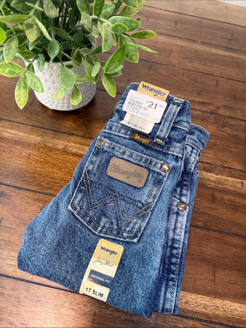 Wrangler Kids Slim Jeans in Medium Blue Denim 1T (24month)